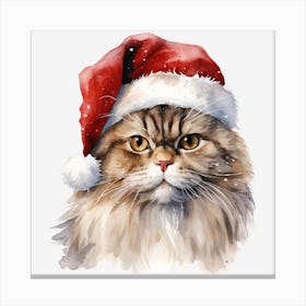 Santa Claus Cat Canvas Print