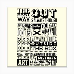 Best Out Is Always Through,set of retro vintage motivational quotes Canvas Print