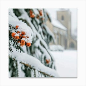 Fir Tree In The Snow Canvas Print