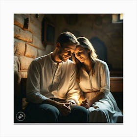 Couple In The Church Canvas Print