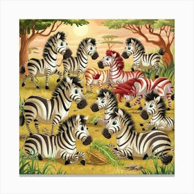 A Charming And Vibrant Illustration Of A Zebra Han Ryesslmvraa2jckrn3wkna B7lytlmvtjyadkbeouq9bg Canvas Print