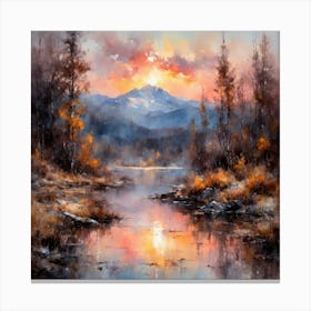 Dawn On The Lake Canvas Print