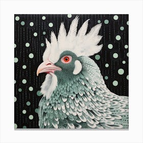 Ohara Koson Inspired Bird Painting Chicken 6 Square Canvas Print