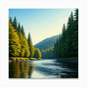 River In The Forest Canvas Print