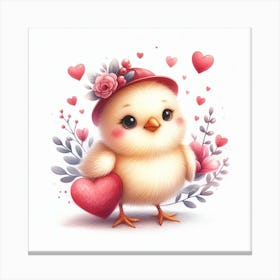 Chick Valentine's day Canvas Print