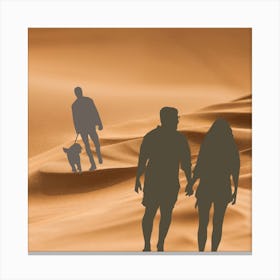 Silhouettes In The Desert Canvas Print