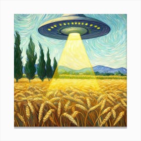 Aliens In The Wheat Field Canvas Print
