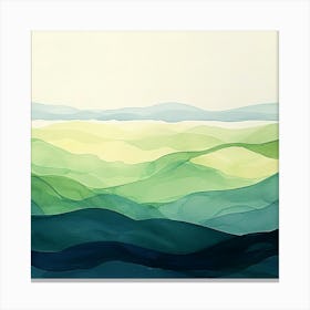 Watercolor Of Mountains 1 Canvas Print