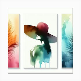 Watercolor Of A Woman 14 Canvas Print