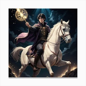 Sorcerer On A Horse Canvas Print