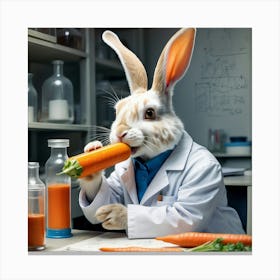 Rabbit Eating Carrots Canvas Print