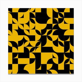 Geometric Pattern In Yellow And Black 2 Canvas Print
