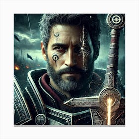 A Remade Detailed Character Portrait Of Captain Da Canvas Print