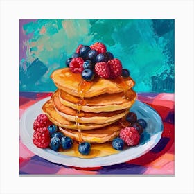 Pancakes With Berries Checkerboard 3 Canvas Print