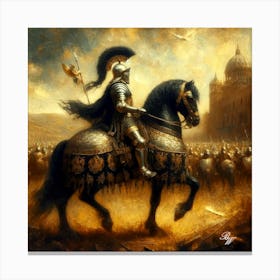 Black Knight On A Black Steed 2 Copy Canvas Print