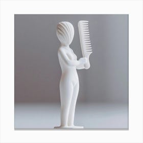 Woman Holding A Comb Canvas Print