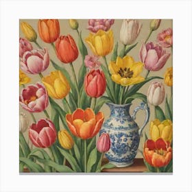 Tulips In A Vase 1 Canvas Print