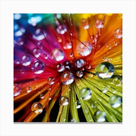 Colorful Dandelion With Rain Droplets Canvas Print