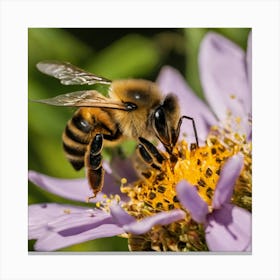 Bee On A Flower 1 Canvas Print