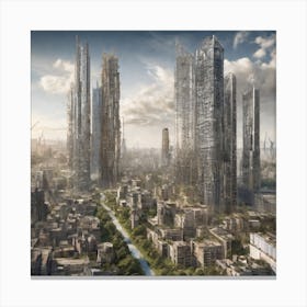 Futuristic Cityscape 28 Canvas Print