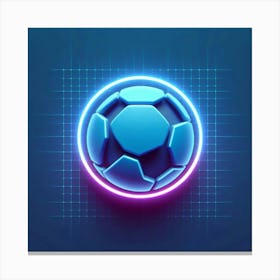 Neon Soccer Ball Canvas Print