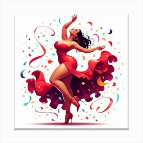 Line Art Salsa Dancer 3 Canvas Print