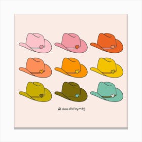 Rainbow Cowboy Hats Canvas Print