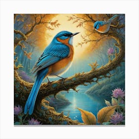 Ultra Sharp And Intricately Detailed Artwork Singing Bird March Dreamlike Airbrush Painting F 840691201(1) Canvas Print