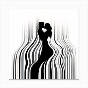 A Kiss in black and white Canvas Print