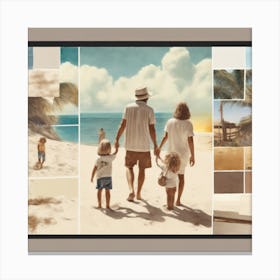 Family On The Beach Canvas Print