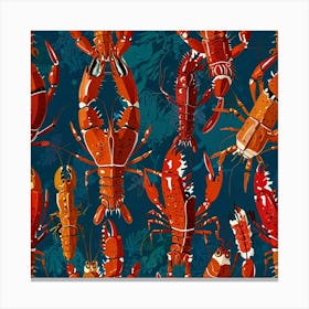 Default Lobster Langoustines Love Art Print 0 Canvas Print