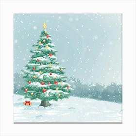 Christmas Banner Texture With A Snowy Landscape 6 Canvas Print