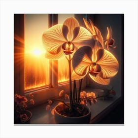 Orchids In The Window Canvas Print