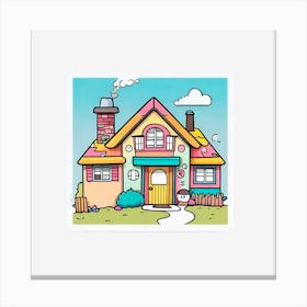 Cartoon House Canvas Print