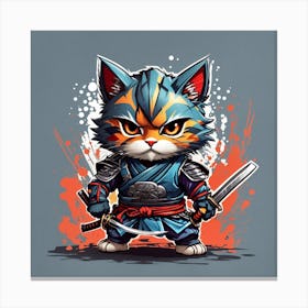 Samurai Cat Canvas Print