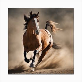 Horse Running In The Dust Canvas Print