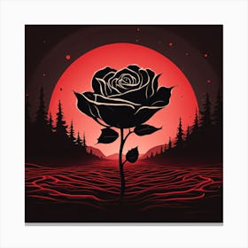 Rose Black and red Canvas Print