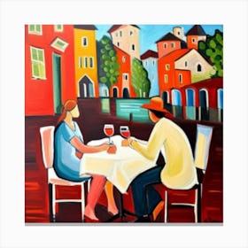 Dinner In Venice Canvas Print