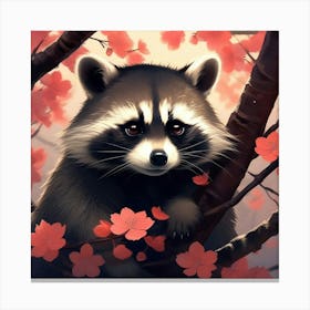 Japanese raccoon 1 Canvas Print