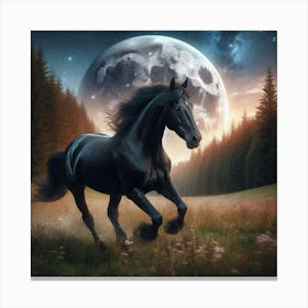 Horse in the moon Canvas Print