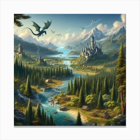 Dragons In The Forest Canvas Print