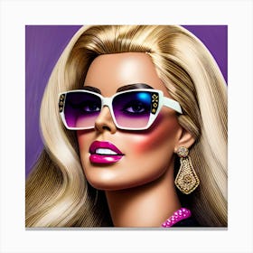 Pop art, textured canvas, limited, Retro Hollywood "plastic" 9/10 Women In Sunglasses Canvas Print