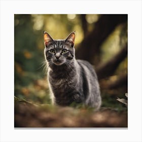 Cat In The Woods Canvas Print