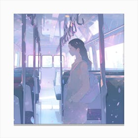 Anime Girl On A Train 1 Canvas Print