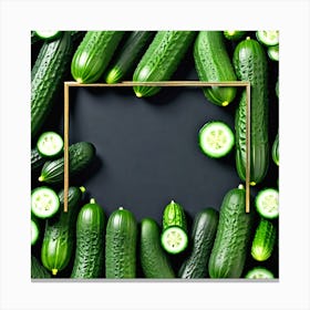 Cucumbers In A Frame 15 Canvas Print