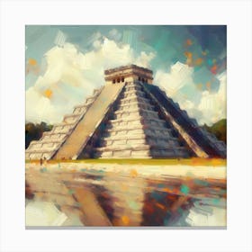 Chichen Itza in Chile - Painting Canvas Print