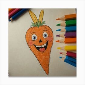 Carrot Drawing Canvas Print