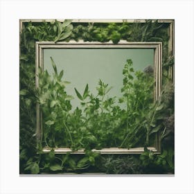 Frame Created From Herbs On Edges And Nothing In Middle Haze Ultra Detailed Film Photography Lig (3) Canvas Print