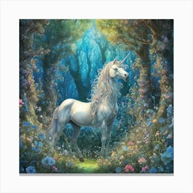 Unicorn In The Forest 1 Canvas Print