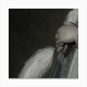 Lady Holding A Feather Canvas Print